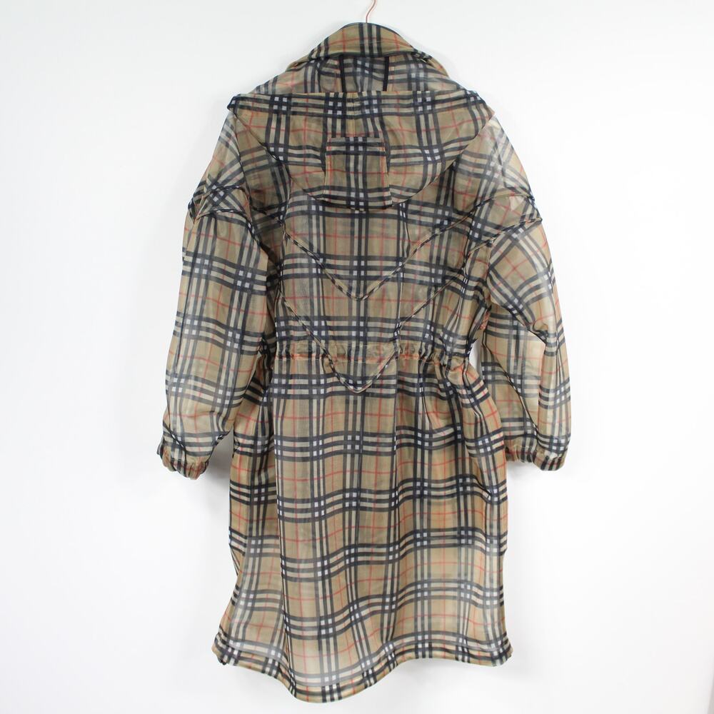 Burberry Nova Check Mesh Plaid Transparent Long Jacket - Picture 11 of 16